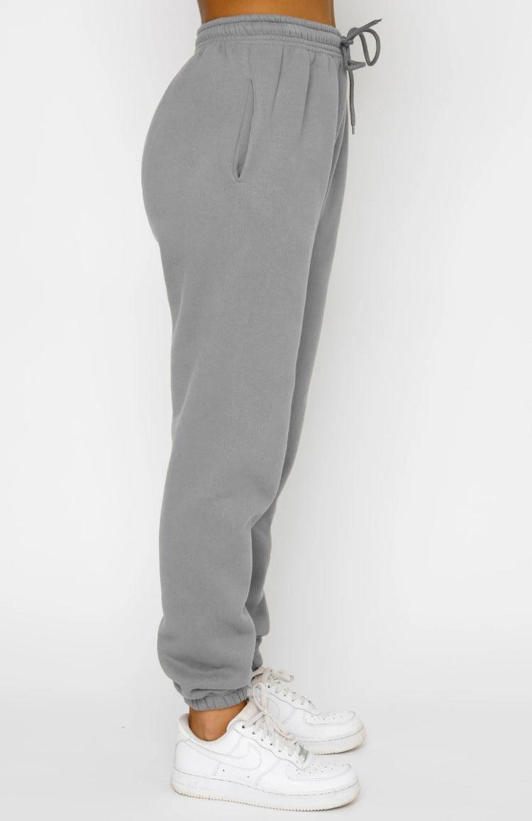 Ladies Solid Color Hoodie and Pants Sets 211021A - SWEETKAMA