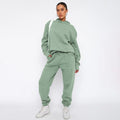 Ladies Solid Color Hoodie and Pants Sets 211337 - SWEETKAMA