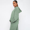 Ladies Solid Color Hoodie and Pants Sets 211337 - SWEETKAMA