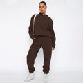 Ladies Solid Color Hoodie and Pants Sets 211337 - SWEETKAMA