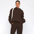 Ladies Solid Color Hoodie and Pants Sets 211337 - SWEETKAMA
