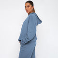 Ladies Solid Color Hoodie and Pants Sets 211337 - SWEETKAMA