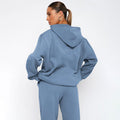 Ladies Solid Color Hoodie and Pants Sets 211337 - SWEETKAMA