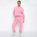 Ladies Solid Color Hoodie and Pants Sets 211337 - SWEETKAMA