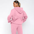 Ladies Solid Color Hoodie and Pants Sets 211337 - SWEETKAMA