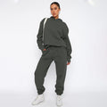 Ladies Solid Color Hoodie and Pants Sets 211337 - SWEETKAMA