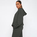 Ladies Solid Color Hoodie and Pants Sets 211337 - SWEETKAMA