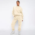 Ladies Solid Color Hoodie and Pants Sets 211337 - SWEETKAMA