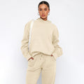 Ladies Solid Color Hoodie and Pants Sets 211337 - SWEETKAMA