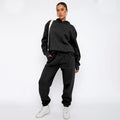 Ladies Solid Color Hoodie and Pants Sets 211337 - SWEETKAMA