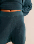 Ladies Solid Color Knit 2PCS Sweater Shorts Set SKST374 - SWEETKAMA