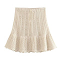 Ladies Solid Color Knit Vest And Skirt Set 3712 - SWEETKAMA