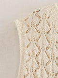 Ladies Solid Color Knit Vest And Skirt Set 3712 - SWEETKAMA