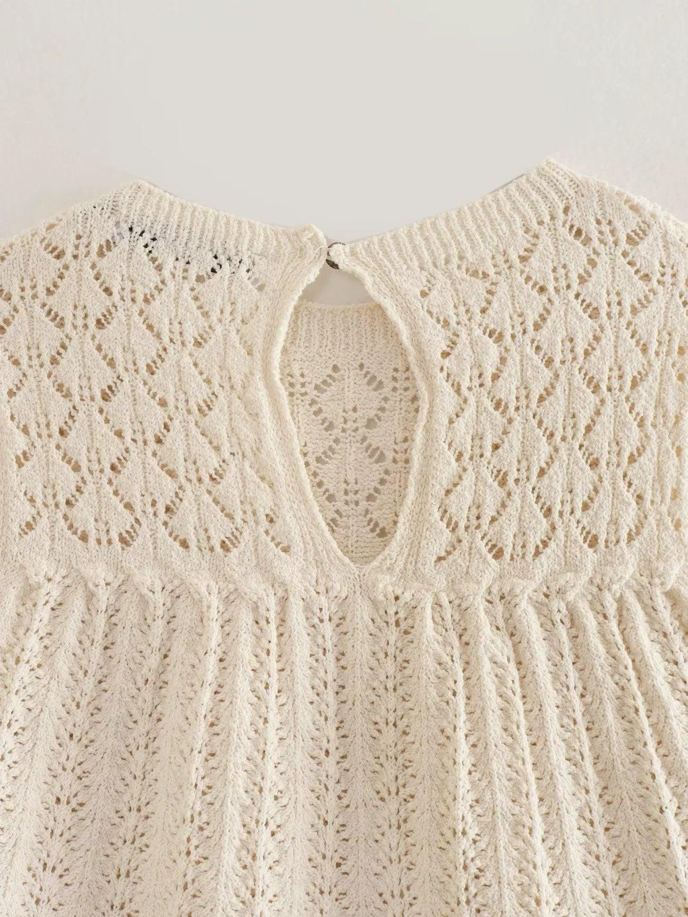 Ladies Solid Color Knit Vest And Skirt Set 3712 - SWEETKAMA