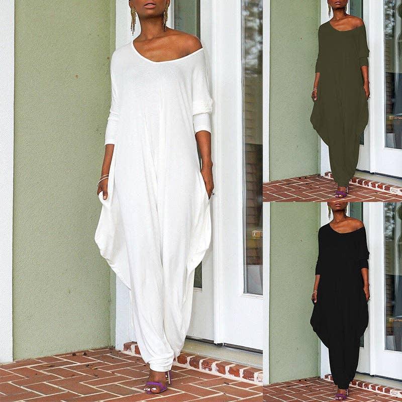 Ladies Solid Color Long Sleeves Jumpsuit ZL1186 - SWEETKAMA
