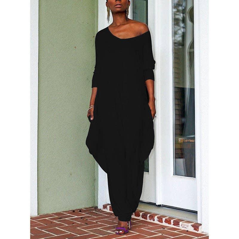 Ladies Solid Color Long Sleeves Jumpsuit ZL1186 - SWEETKAMA