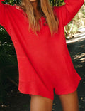 Ladies Solid Color Long Sleeves Sweater Romper SKJ516 - SWEETKAMA