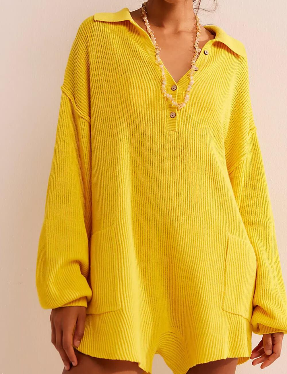 Ladies Solid Color Long Sleeves Sweater Romper SKJ516 - SWEETKAMA