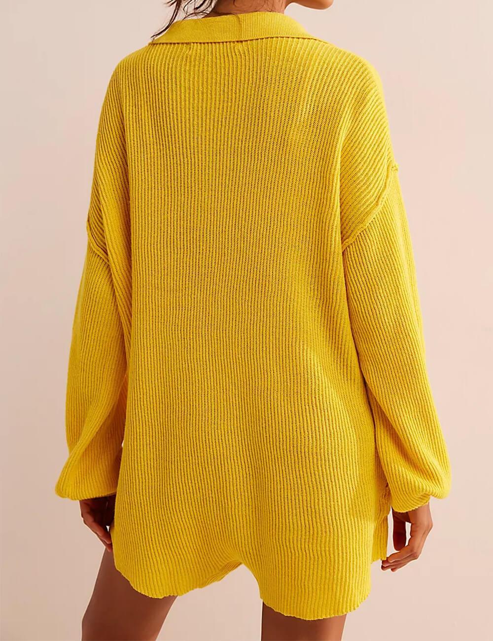 Ladies Solid Color Long Sleeves Sweater Romper SKJ516 - SWEETKAMA