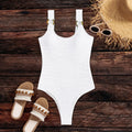 Ladies Solid Color One Piece Swimwear 4005 - SWEETKAMA