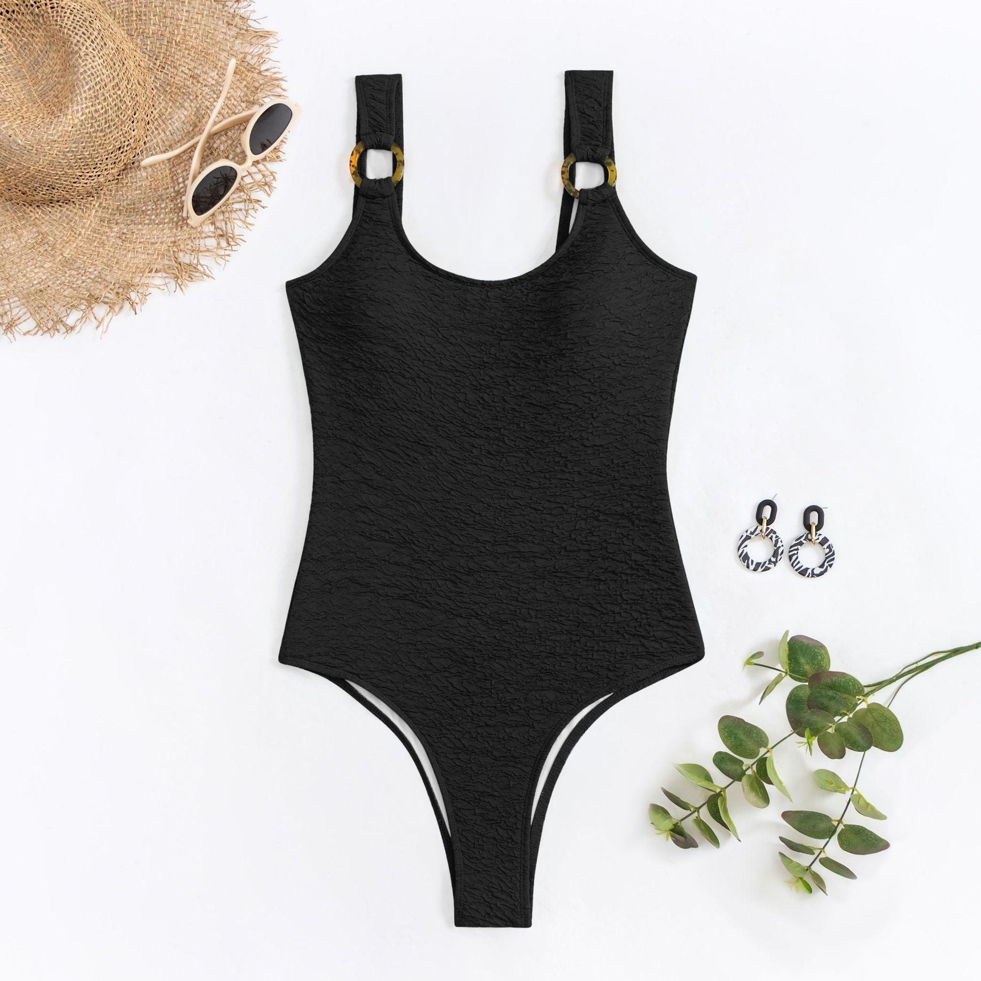 Ladies Solid Color One Piece Swimwear 4005 - SWEETKAMA