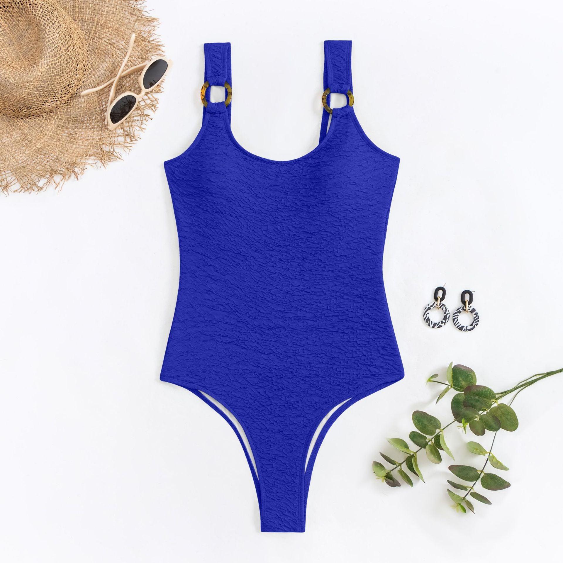 Ladies Solid Color One Piece Swimwear 4005 - SWEETKAMA