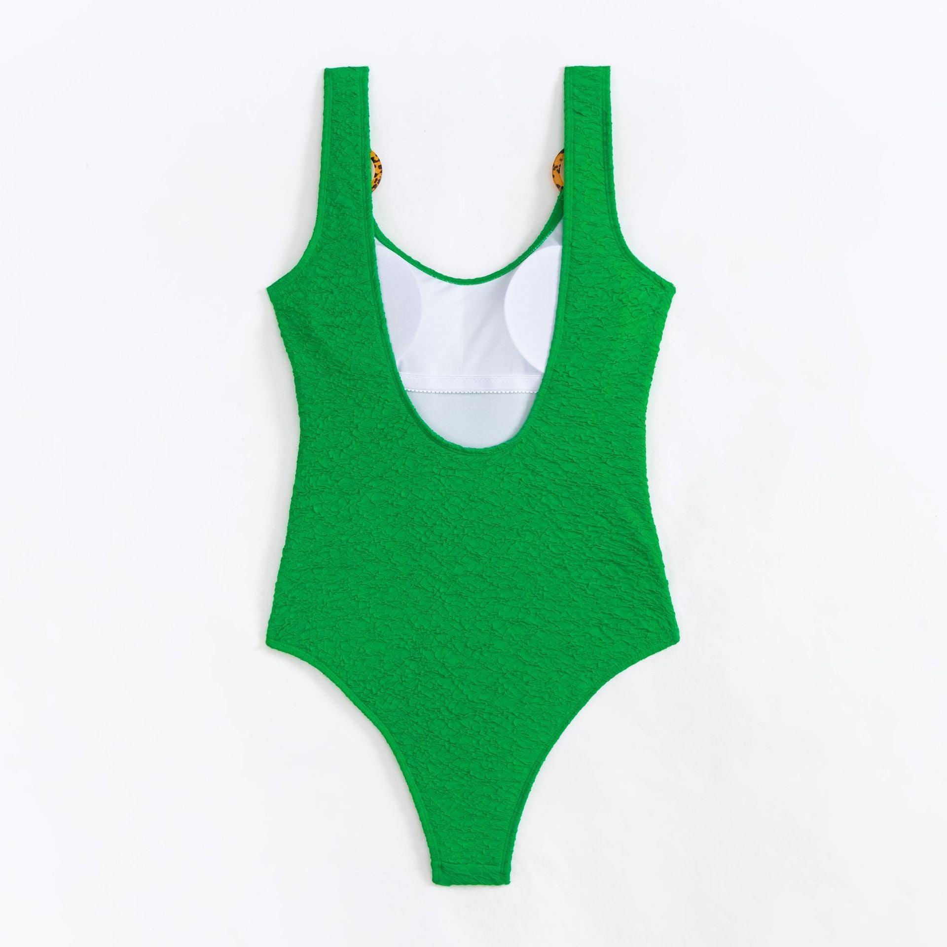 Ladies Solid Color One Piece Swimwear 4005 - SWEETKAMA
