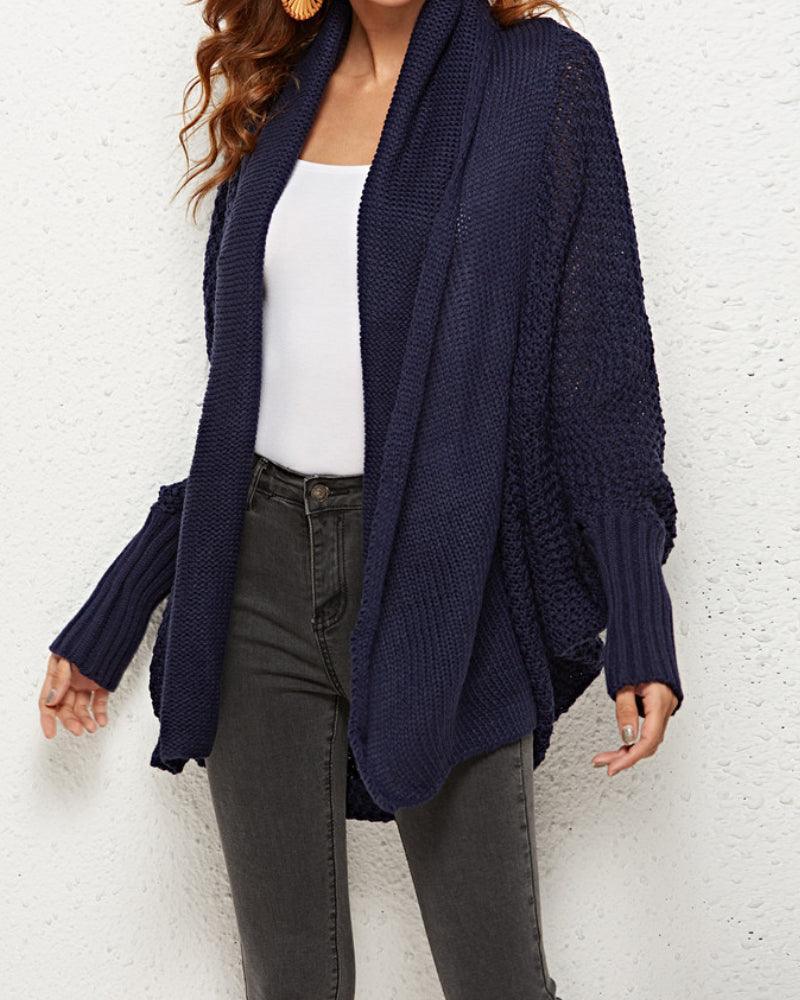 Ladies Solid Color Open Front Cardigan T977 - SWEETKAMA