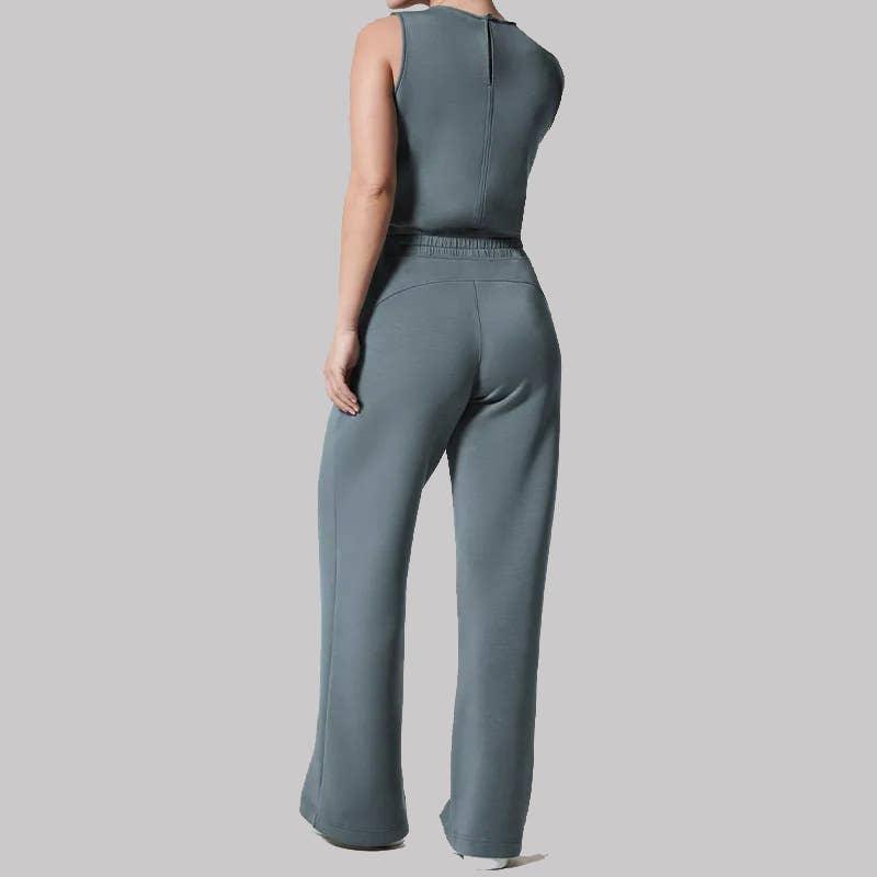 Ladies Solid Color Overall Sleeveless Daily Jumpsuit 23100 - SWEETKAMA