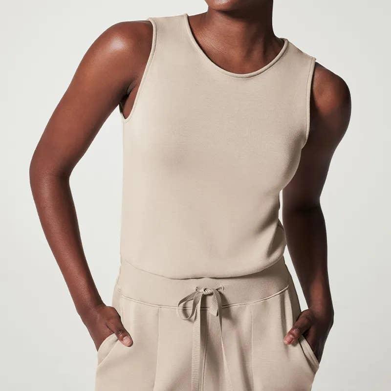 Ladies Solid Color Overall Sleeveless Daily Jumpsuit 23100 - SWEETKAMA