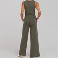 Ladies Solid Color Overall Sleeveless Daily Jumpsuit 23100 - SWEETKAMA