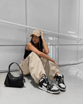 Ladies Solid Color Pockets Wide Leg Loose Pants C-K2051 - SWEETKAMA