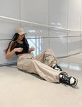 Ladies Solid Color Pockets Wide Leg Loose Pants C-K2051 - SWEETKAMA