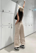 Ladies Solid Color Pockets Wide Leg Loose Pants C-K2051 - SWEETKAMA