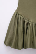 Ladies Solid Color Puff Mini Dress 4174 - SWEETKAMA