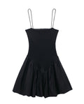 Ladies Solid Color Puff Mini Dress 4174 - SWEETKAMA