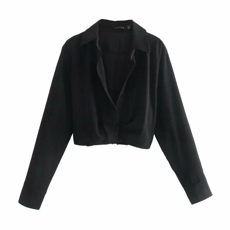 Ladies Solid Color Shirt And Straight Skirt Set 8712 - SWEETKAMA