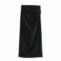 Ladies Solid Color Shirt And Straight Skirt Set 8712 - SWEETKAMA