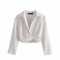 Ladies Solid Color Shirt And Straight Skirt Set 8712 - SWEETKAMA
