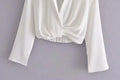 Ladies Solid Color Shirt And Straight Skirt Set 8712 - SWEETKAMA