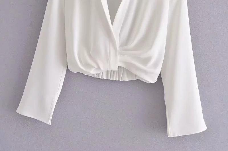 Ladies Solid Color Shirt And Straight Skirt Set 8712 - SWEETKAMA
