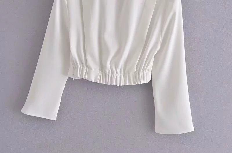 Ladies Solid Color Shirt And Straight Skirt Set 8712 - SWEETKAMA