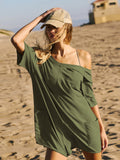 Ladies Solid Color Short Sleeves Romper EKBI - SWEETKAMA
