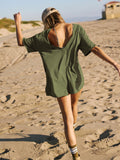 Ladies Solid Color Short Sleeves Romper EKBI - SWEETKAMA