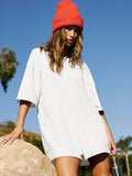 Ladies Solid Color Short Sleeves Romper EKBI - SWEETKAMA