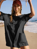 Ladies Solid Color Short Sleeves Romper EKBI - SWEETKAMA