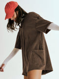 Ladies Solid Color Short Sleeves Romper EKBI - SWEETKAMA