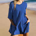 Ladies Solid Color Short Sleeves Romper EKBI - SWEETKAMA