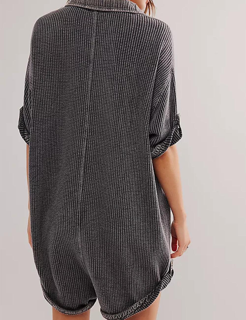 Ladies Solid Color Short Sleeves Romper SKJ518 - SWEETKAMA