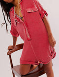 Ladies Solid Color Short Sleeves Romper SKJ518 - SWEETKAMA